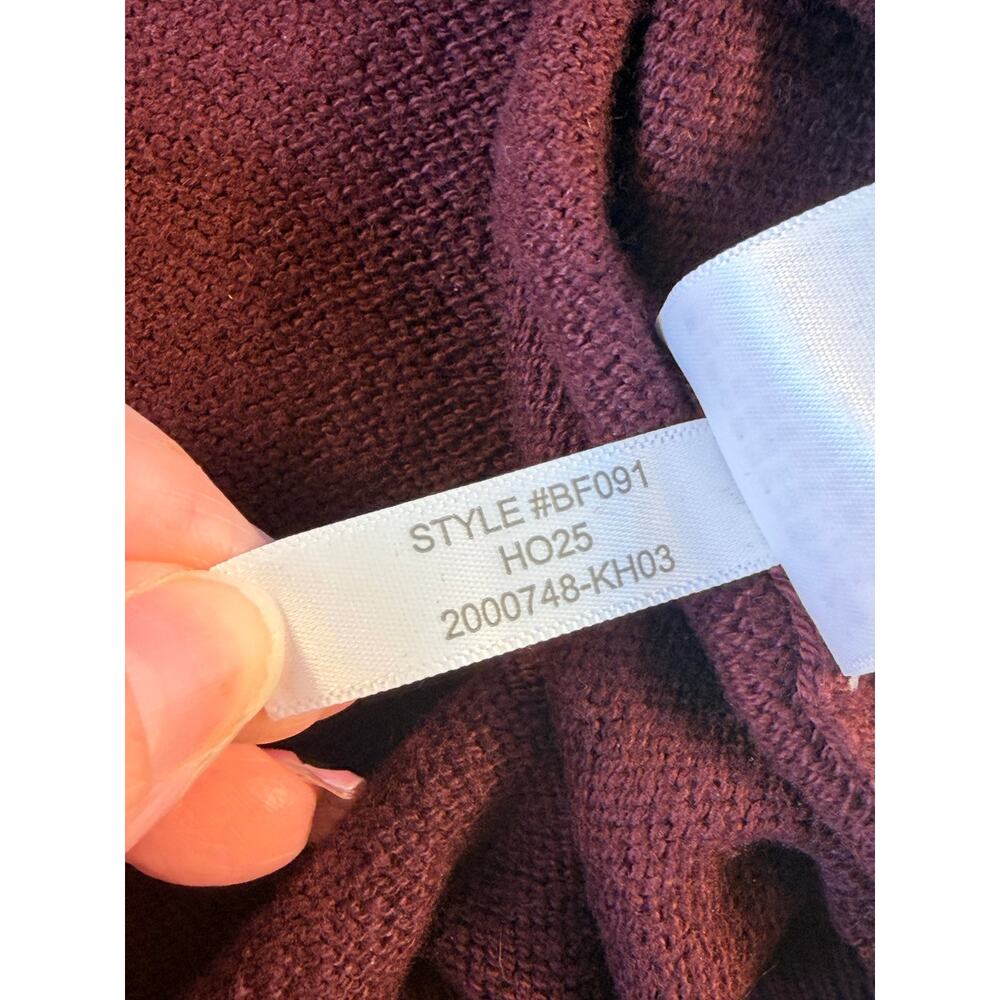 J.Crew BF091 Cotton Quarter-Zip Sweater Burgundy Gray Collar Mens XXL - Picture 8 of 8